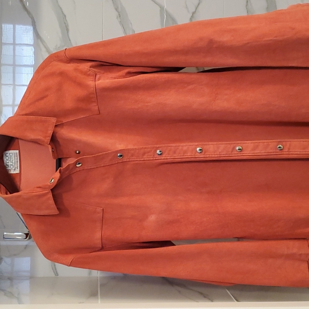 Simon Guerra size 2 large shacket Western, cowgirl look. Suede.